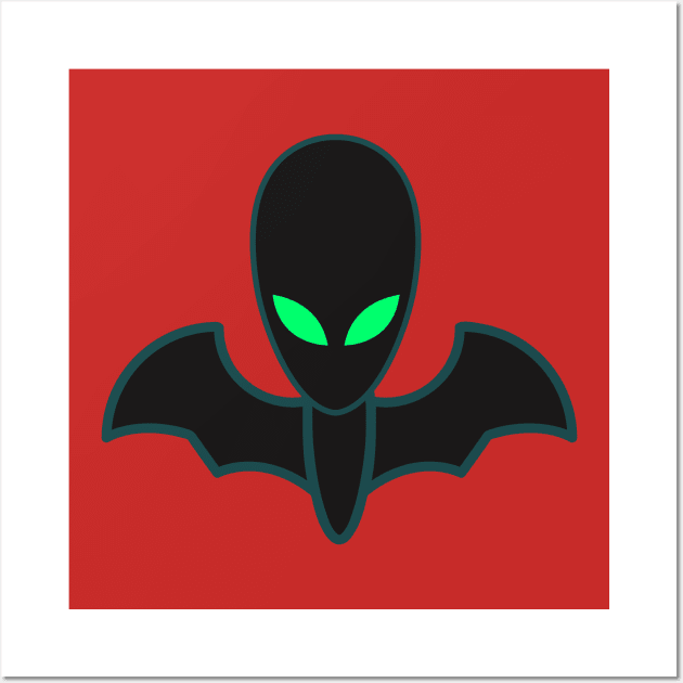 Alien Bat Halloween T shirt Wall Art by Patricke116